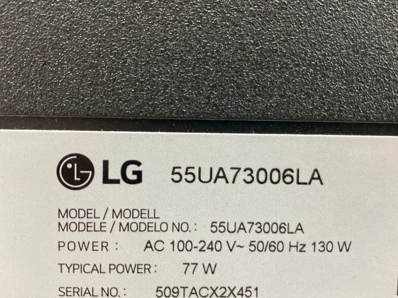 Lot 71  
            Nottingham SR4 - Collection Only 

                
LG 55" 4K TV MODEL:55UA73006LA (WITH REMOTE, WITH STAND, WITH BOX) (COLLECTION FR...