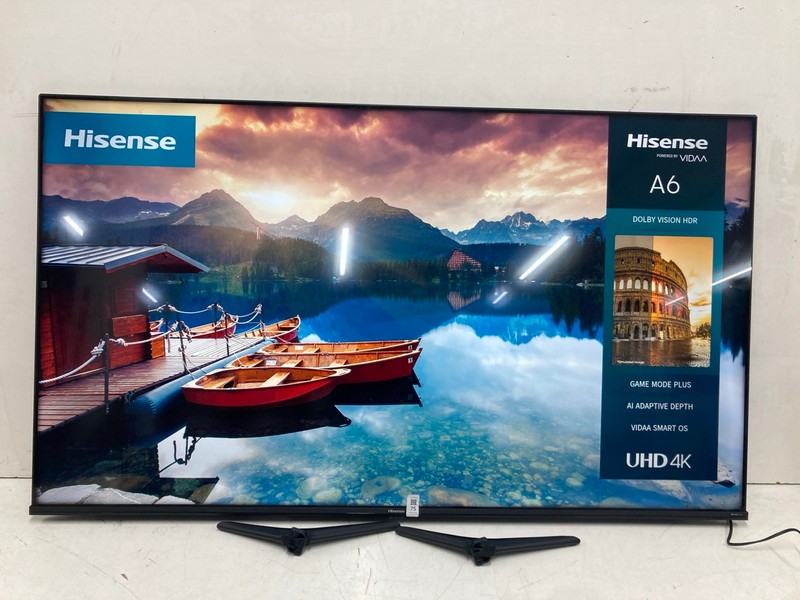 Lot 75  
            Nottingham SR4 - Collection Only 

                
HISENSE 55" 4K TV MODEL: 55A6BGTUK (NO REMOTE, WITH STAND, NO BOX) (NO SCREWS) (C...