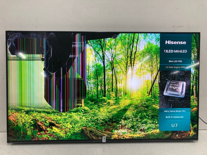 Lot 76  
            Nottingham SR4 - Collection Only 

                
HISENSE 55" ULED TV MODEL: 55U7NQTUK (NO REMOTE, NO STAND, NO BOX) (SMASHED, SCRA...