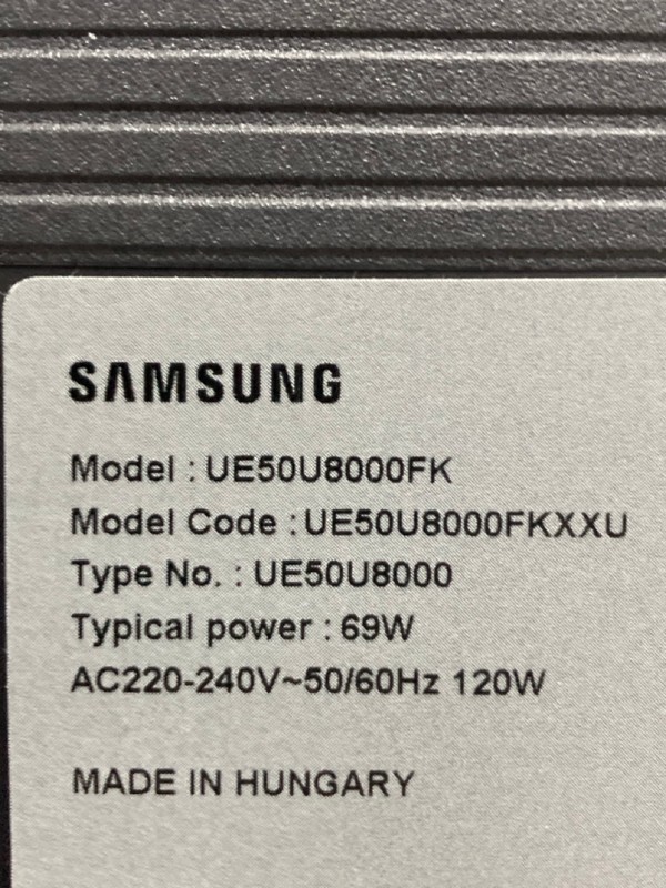 Lot 80  
            Nottingham SR4 - Collection Only 

                
SAMSUNG 50" 4K TV MODEL: UE50U8000FK (WITH REMOTE, NO STAND, NO BOX) (LINE ON SCR...