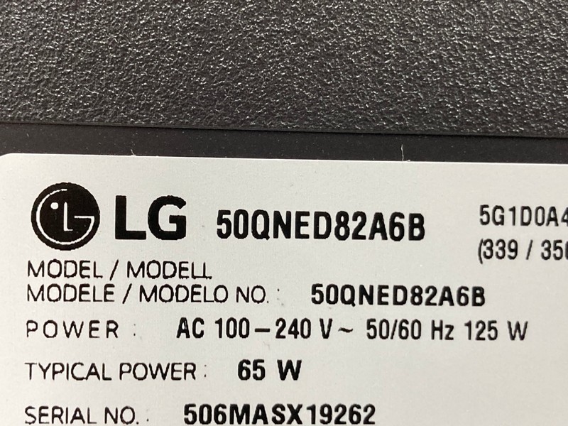 Lot 81  
            Nottingham SR4 - Collection Only 

                
LG 50" QNED TV MODEL: 50QNED82A6B (WITH REMOTE, NO STAND, WITH BOX) (SCRATCH ON S...