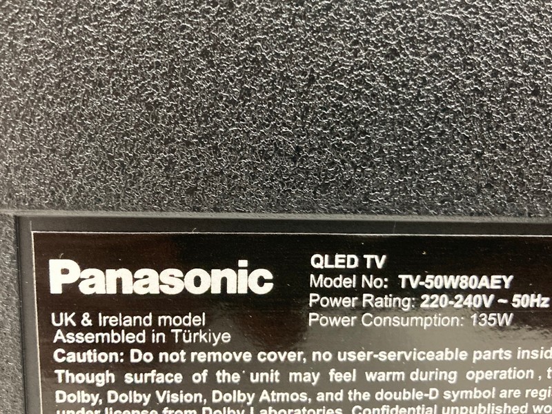 Lot 82  
            Nottingham SR4 - Collection Only 

                
PANASONIC 50" OLED 4K TV MODEL: TV-50W80AEY (NO REMOTE, WITH STAND, NO BOX) (SCRA...