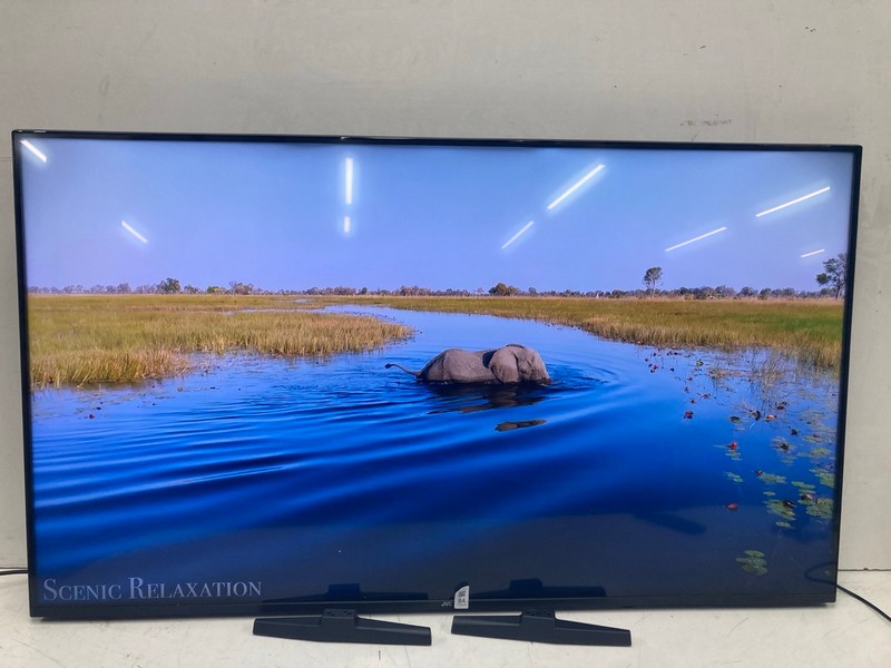 Lot 84  
            Nottingham SR4 - Collection Only 

                
JVC 55" FIRE TV MODEL: LT-55CF630 (NO REMOTE, WITH STAND, WITH BOX) (NO SCREWS) (...