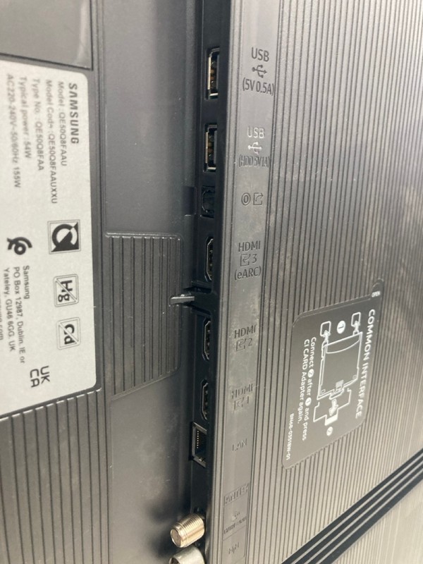 Lot 85  
            Nottingham SR4 - Collection Only 

                
SAMSUNG 50" QLED TV MODEL: QE50Q8FAAU (NO REMOTE, NO STAND, WITH BOX) (MARK IN SC...