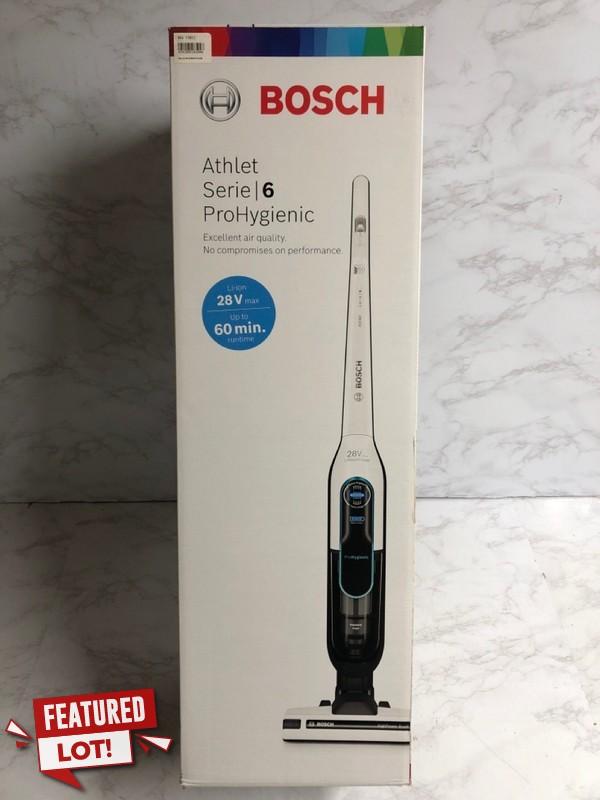 Lot 16  
            Nottingham SR5 - Delivery Only 

                
BOSCH ATHLET SERIE 6 PROHYGENIC 28V MAX VACUUM - ORIGINAL RRP: £319