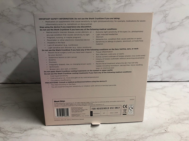 Lot 1  
            Nottingham SR5 - Delivery Only 

                
SHARK CRYOGLOW MODEL - FW312UK - ORIGINAL RRP: £299