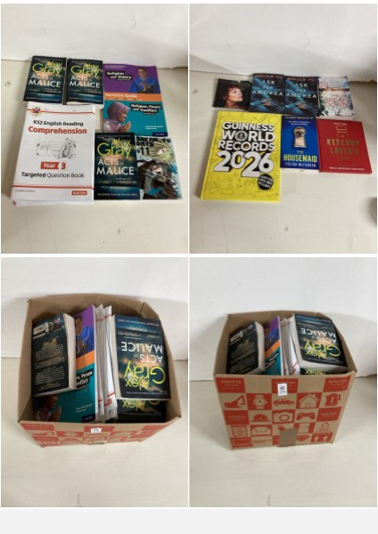 Lot 236  
            Nottingham SR5 - Delivery Only 

                
BOX OF VARIOUS BOOKS TO INC ALEX GRAY ACTS OF MALICE