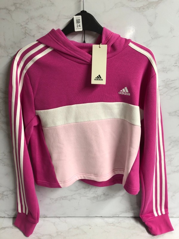 Lot 24  
            Nottingham SR5 - Delivery Only 

                
ADIDAS KIDS 3 STRIPE PINK/WHITE HOODIE SIZE:13-14YEARS