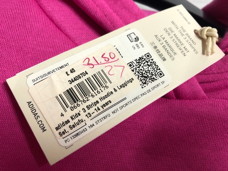 Lot 24  
            Nottingham SR5 - Delivery Only 

                
ADIDAS KIDS 3 STRIPE PINK/WHITE HOODIE SIZE:13-14YEARS