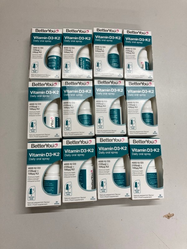 Lot 324  
            Nottingham SR5 - Delivery Only 

                
BOX OF BETTERYOU VITAMIN D3 + K2 DAILY ORAL SPRAY