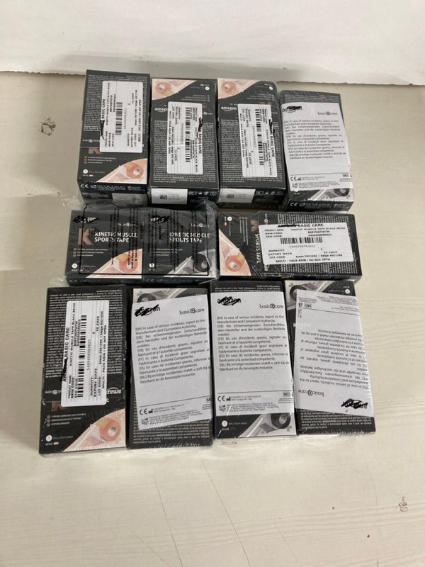 Lot 407  
            Nottingham SR5 - Delivery Only 

                
10 X PACKS OF 2 BASIC+CARE KINETIC MUSCLE TAPE BLACK/BEIGE - ORIGINAL COMBINED RR...