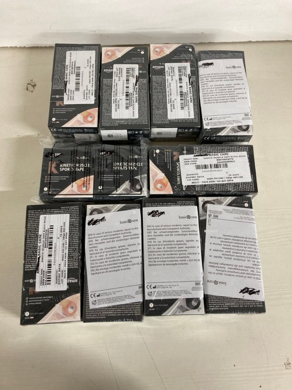 Lot 412  
            Nottingham SR5 - Delivery Only 

                
10 X PACKS OF 2 BASIC+CARE KINETIC MUSCLE TAPE BLACK/BEIGE - ORIGINAL COMBINED RR...