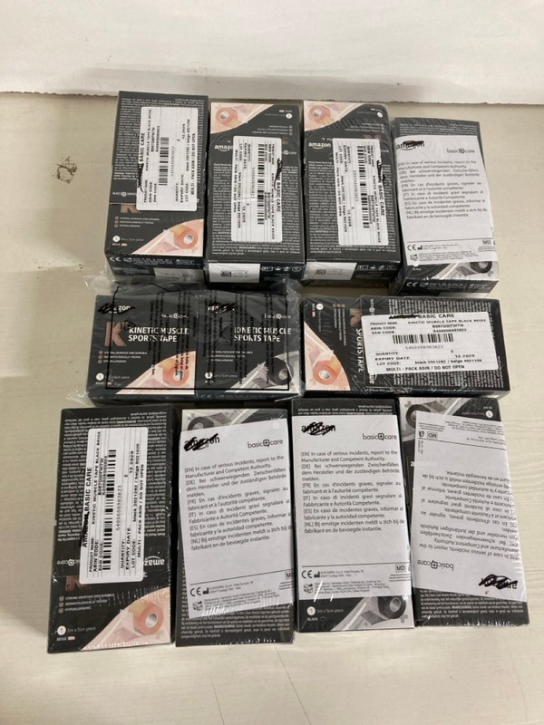 Lot 431  
            Nottingham SR5 - Delivery Only 

                
10 X PACKS OF 2 BASIC+CARE KINETIC MUSCLE TAPE BLACK/BEIGE - ORIGINAL COMBINED RR...