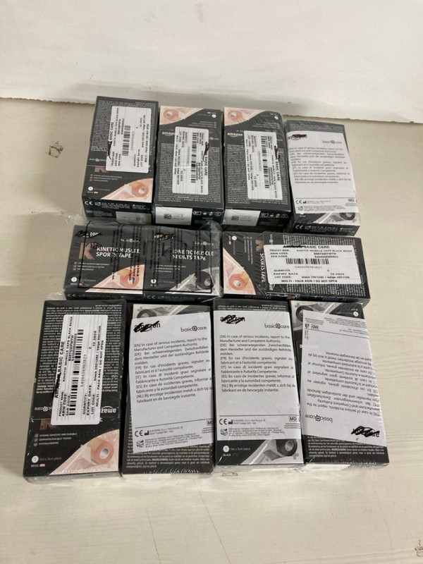 Lot 457  
            Nottingham SR5 - Delivery Only 

                
10 X PACKS OF 2 BASIC+CARE KINETIC MUSCLE TAPE BLACK/BEIGE - ORIGINAL COMBINED RR...