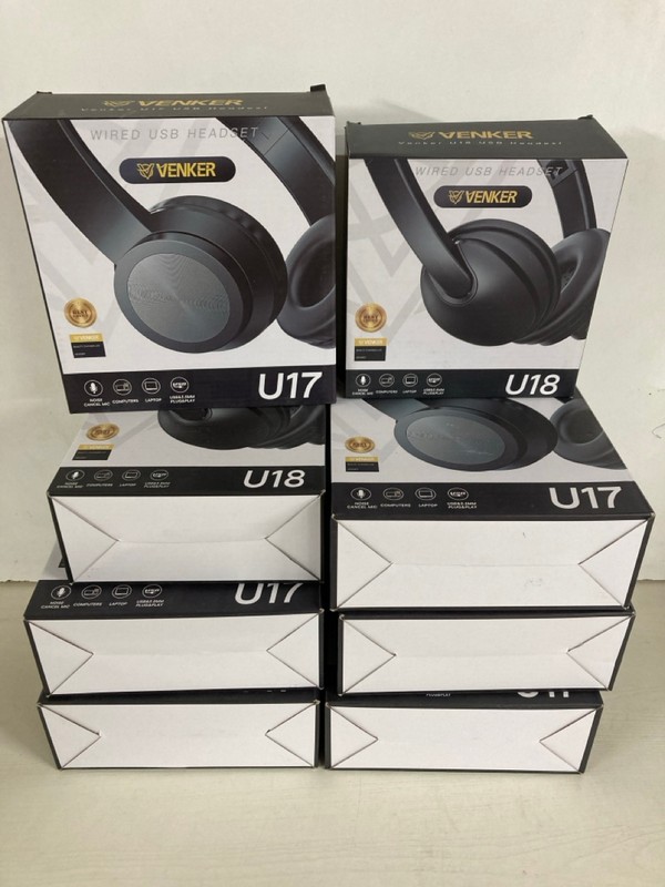 Lot 472  
            Nottingham SR5 - Delivery Only 

                
QTY OF VENKER HEADSETS TO INC VENKER U18 USB HEADSET