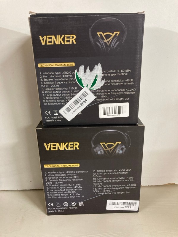 Lot 473  
            Nottingham SR5 - Delivery Only 

                
QTY OF VENKER HEADSETS TO INC VENKER U18 USB HEADSET - Image 4