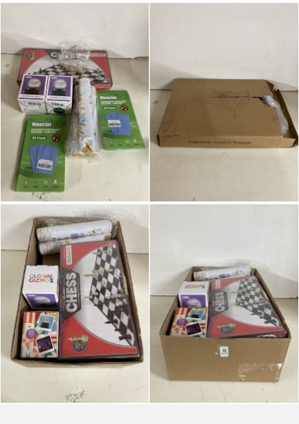 Lot 474  
            Nottingham SR5 - Delivery Only 

                
BOX OF VARIOUS ITEMS TO INC GLOBAL GIZMOS 3" MIRROR BALL