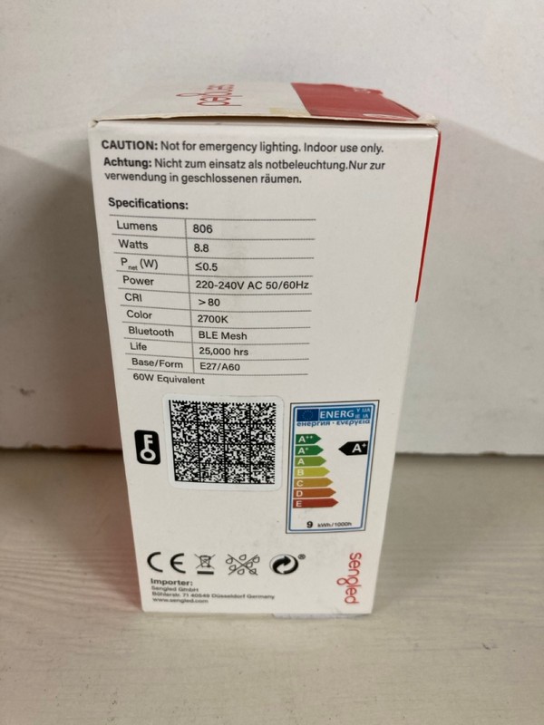 Lot 479  
            Nottingham SR5 - Delivery Only 

                
4 X SENGLED SMART LED LIGHTBULB