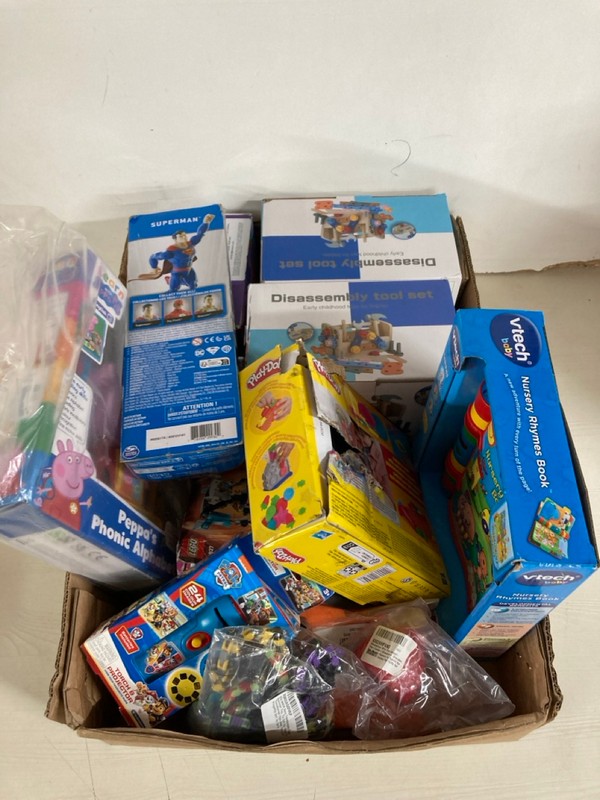 Lot 486  
            Nottingham SR5 - Delivery Only 

                
BOX OF VARIOUS TOYS TO INC LEARN WITH PEPPA PIG PEPPAS PHONIC ALPHABET