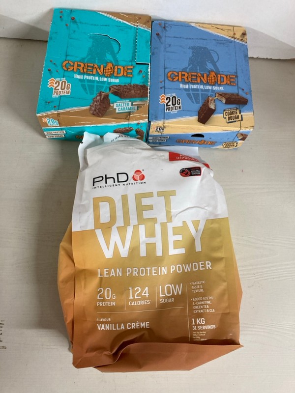 Lot 491  
            Nottingham SR5 - Delivery Only 

                
BOX OF VARIOUS ITEMS TO INC COOKIE DOUGH GRENADE PROTEIN BARS BBE: 08/2026 - Image 5