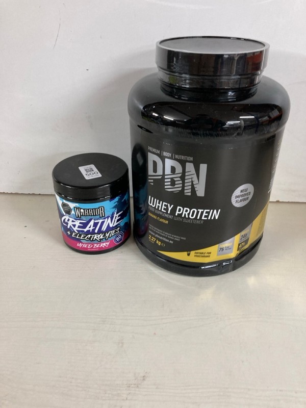 Lot 500  
            Nottingham SR5 - Delivery Only 

                
2 X VARIOUS ITEMS TO INC WARRIOR CREATINE + ELECTROLYTES