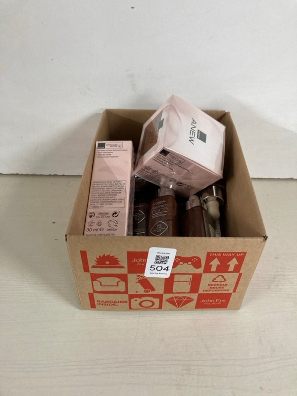 Lot 504  
            Nottingham SR5 - Delivery Only 

                
BOX OF VARIOUS ITEMS TO INC LOREAL PARIS PLUMPING TINTED SERUM