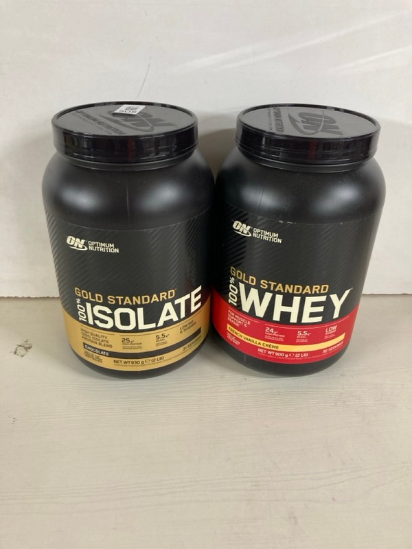 Lot 505  
            Nottingham SR5 - Delivery Only 

                
2 X VARIOUS PROTEIN POWDER TO INC OPTIMUM NUTRION GOLD STANDARD CHOCOLATE PROTEIN...