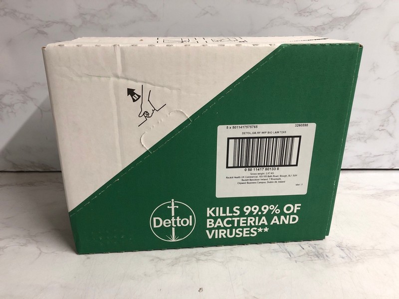Lot 60  
            Nottingham SR5 - Delivery Only 

                
5 X BOXES OF DETTOL BIODEGRADABLE WIPES