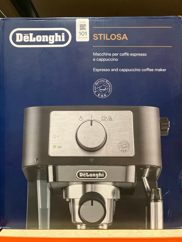 Lot 101  
            Nottingham SR7 – Delivery Only 

                
DELONGHI STILOSA ESPRESSO AND CAPPUCCINO COFFEE MAKER