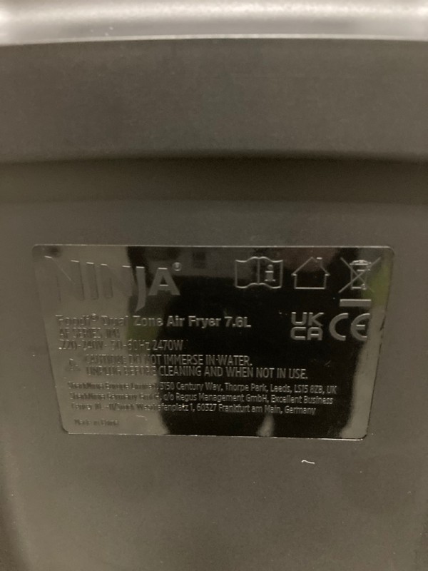 Lot 110  
            Nottingham SR7 – Delivery Only 

                
NINJA FOODI DUAL ZONE 7.6L DUAL BASKET AIR FRYER