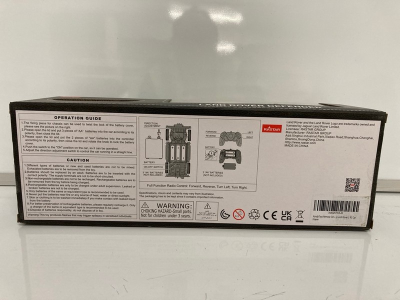 Lot 135  
            Nottingham SR7 – Delivery Only 

                
RASTAR LAND ROVER DEFENDER RC CAR