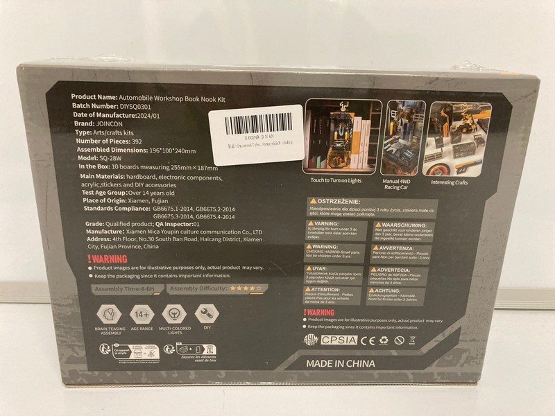 Lot 147  
            Nottingham SR7 – Delivery Only 

                
JOINCON AUTOMOBILE WORKSHOP BOOK NOOK KIT (SEALED)