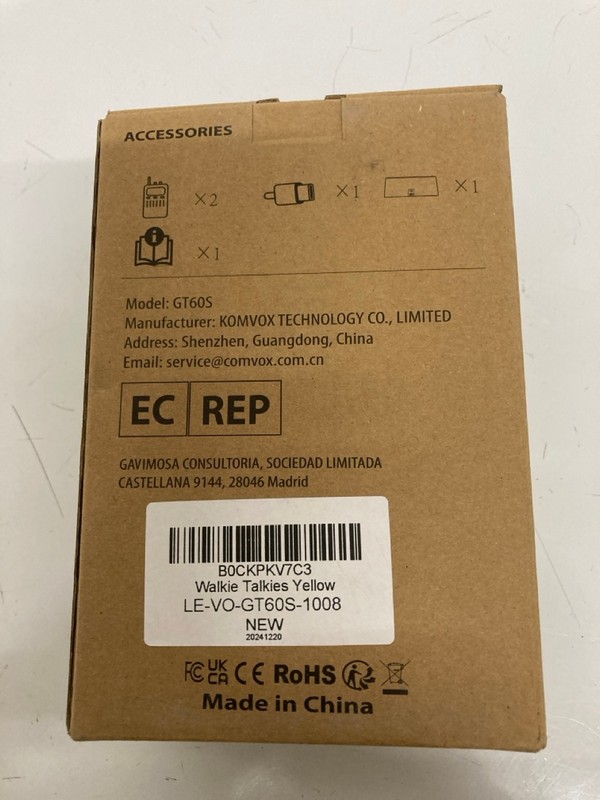 Lot 174  
            Nottingham SR7 – Delivery Only 

                
VOZKOM GT60S WALKIE TALKIE SET