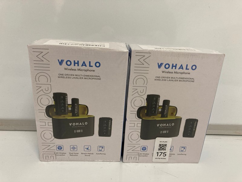 Lot 175  
            Nottingham SR7 – Delivery Only 

                
2 X VOHALO WIRELESS MICROPHONES (SEALED)