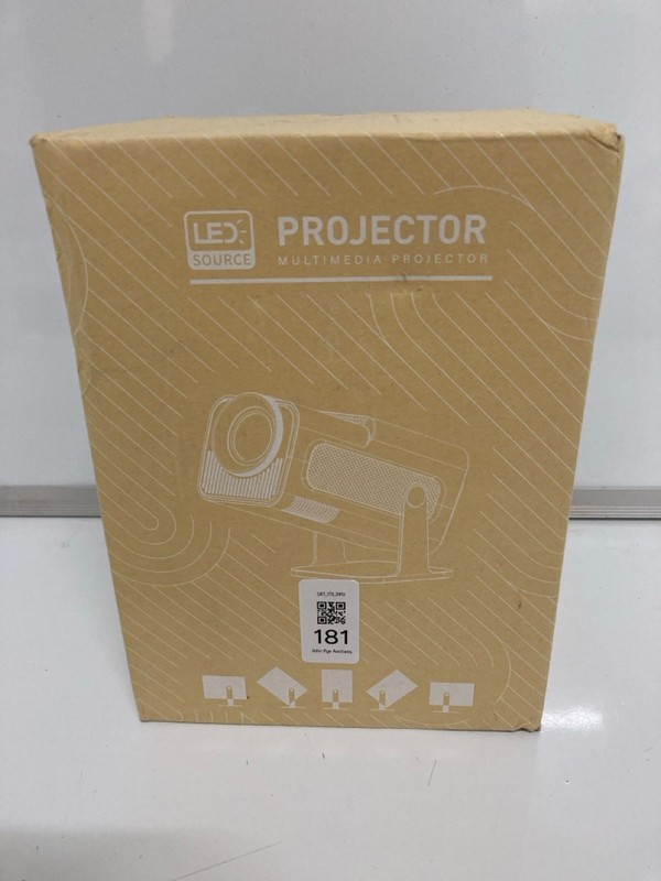 Lot 181  
            Nottingham SR7 – Delivery Only 

                
LED SOURCE MULTIMEDIA PROJECTOR MODEL: HY320 MINI