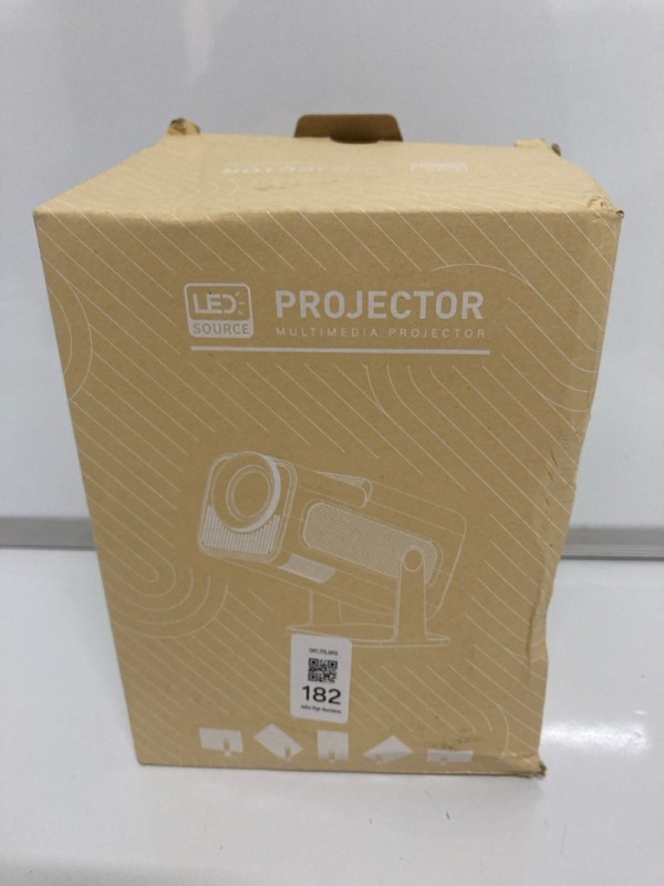 Lot 182  
            Nottingham SR7 – Delivery Only 

                
LED SOURCE MULTIMEDIA PROJECTOR MODEL: HY320 MINI