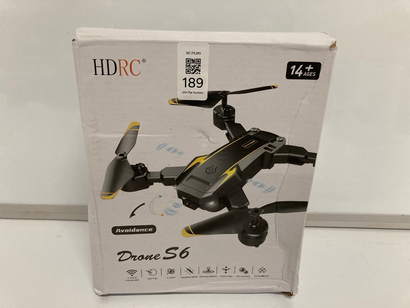 Lot 189  
            Nottingham SR7 – Delivery Only 

                
HDRC AVOIDANCE S6 DRONE (WITH CHARGING CABLES AND CARRY CASE)