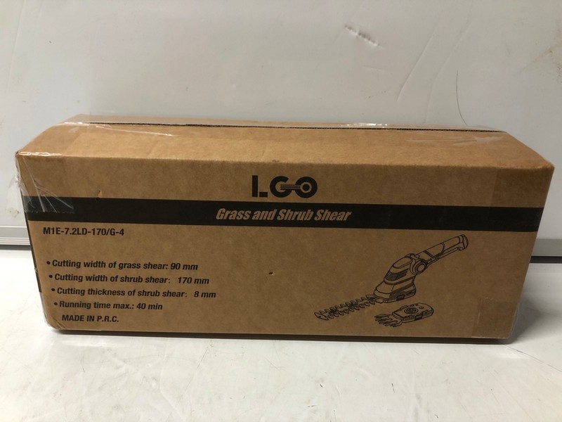 Lot 205  
            Nottingham SR7 – Delivery Only 

                
LGO GRASS AND SHRUB SHEAR (18+ ID MAY BE REQUIRED)