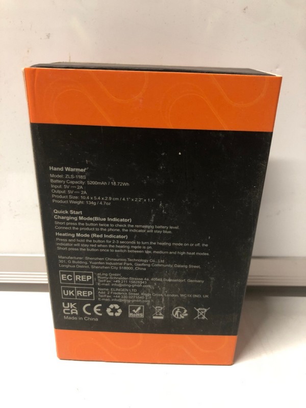 Lot 213  
            Nottingham SR7 – Delivery Only 

                
QTY OF HANDHELD HAND WARMERS MODEL:ZLS-118S