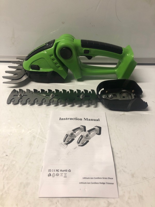 Lot 222  
            Nottingham SR7 – Delivery Only 

                
LITHIUM ELECTRICITY GARDEN TOOLS MINI HEDGE TRIMMER (WITH BATTERY AND CHARGER) (1...