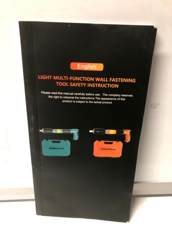 Lot 237  
            Nottingham SR7 – Delivery Only 

                
LIGHT MULTIFUNCTION WALL FASTENING TOOL (18+ ID MAY BE REQUIRED)