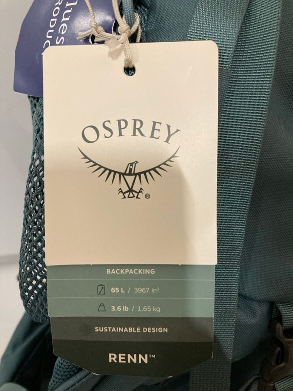 Lot 23  
            Nottingham SR7 – Delivery Only 

                
OSPREY RENN 65L BACKPACKING BACKPACK ORIGINAL RRP £180.00
