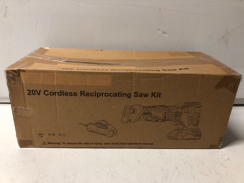 Lot 243  
            Nottingham SR7 – Delivery Only 

                
20V CORDLESS RECIPROCATING SAW KIT (WITH BATTERY AND CHARGER) (18+ ID MAY BE REQU...
