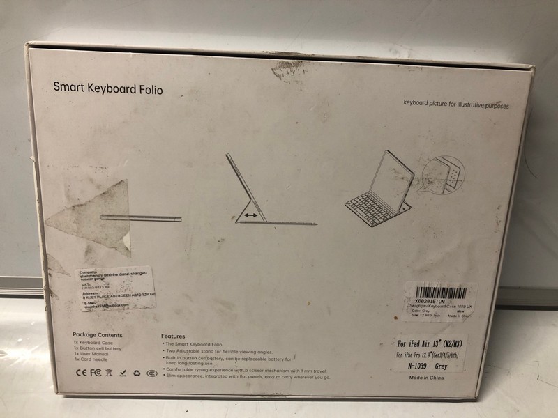 Lot 245  
            Nottingham SR7 – Delivery Only 

                
SMART FOLIO KEYBOARD FOR IPAD AIR 13"