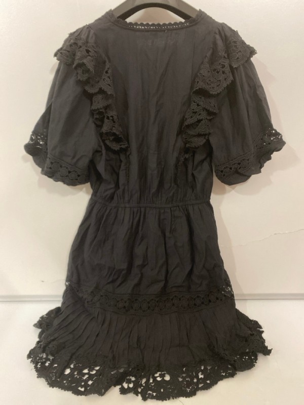 Lot 285  
            Nottingham SR7 – Delivery Only 

                
MINT VELVET BLACK LACE RUFFLE MINI DRESS SIZE: UK 14