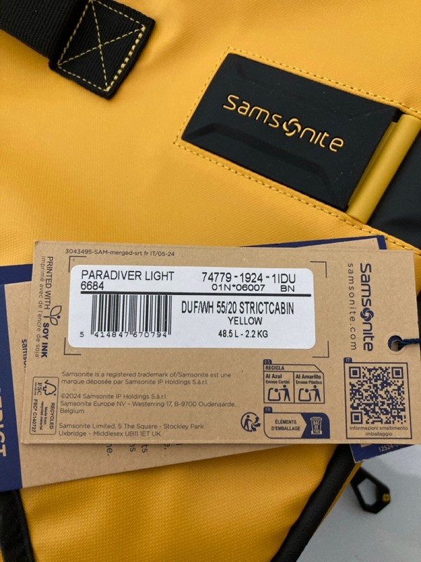 Lot 33  
            Nottingham SR7 – Delivery Only 

                
SAMSONITE PARADIVER LIGHT YELLOW CABIN BAG
