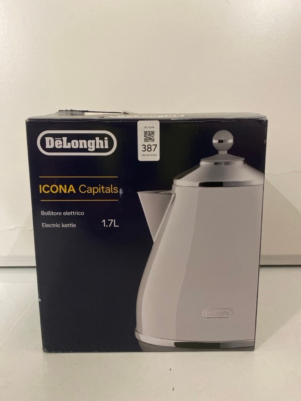 Lot 387  
            Nottingham SR7 – Delivery Only 

                
DELONGHI ICONA CAPITALS 1.7L ELECTRIC KETTLE