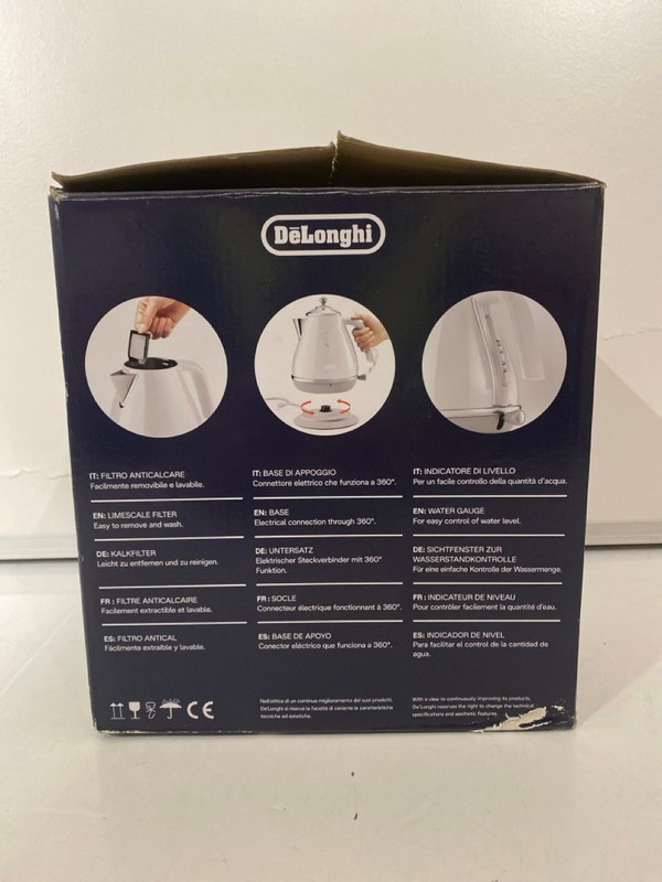 Lot 387  
            Nottingham SR7 – Delivery Only 

                
DELONGHI ICONA CAPITALS 1.7L ELECTRIC KETTLE