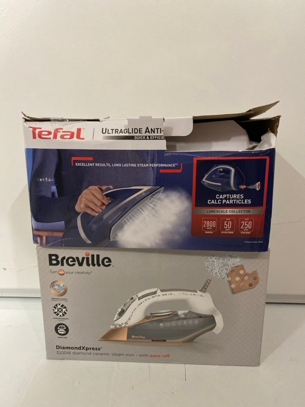 Lot 389  
            Nottingham SR7 – Delivery Only 

                
2 X IRONS INC BREVILLE DIAMOND XPRESS STEAM IRON