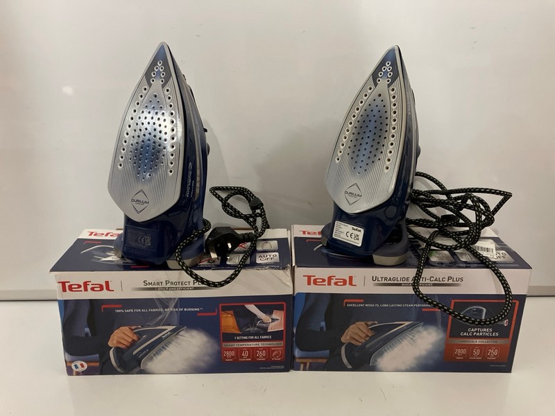 Lot 401  
            Nottingham SR7 – Delivery Only 

                
2 X TEFAL STEAM IRONS INC SMART PROTECT PLUS